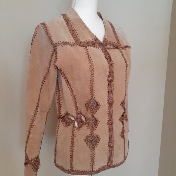 Carducci Suede and Crochet Jacket - Picture 3 of 15